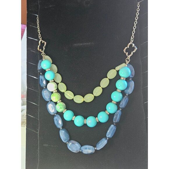 Simple Addiction silver beaded necklace 21.5-24" - Picture 10 of 12